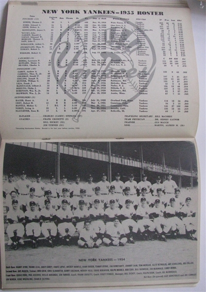 1955 OFFICIAL NEW YORK YANKEES YEARBOOK