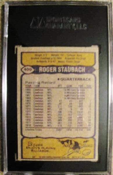 ROGER STAUBACH SIGNED 1979 TOPPS FOOTBALL CARD - SGC SLABBED & AUTHENTICATED