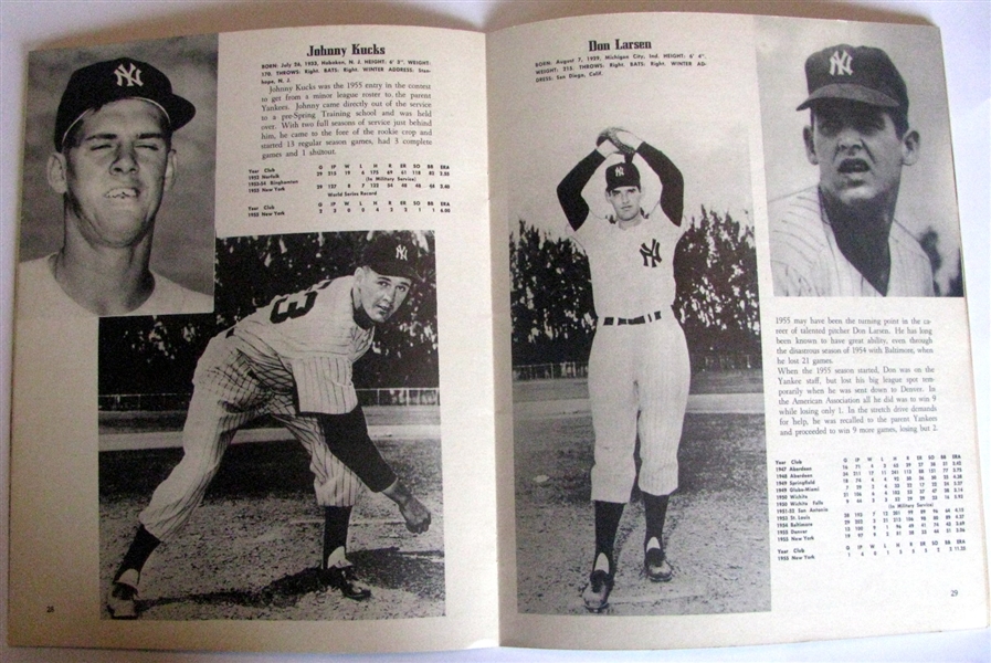 1956 NEW YORK YANKEES YEARBOOK - JAY ISSUE