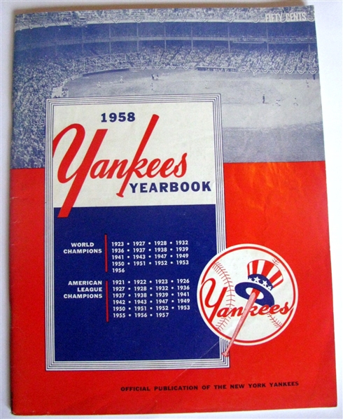 1958 NEW YORK YANKEES YEARBOOK 