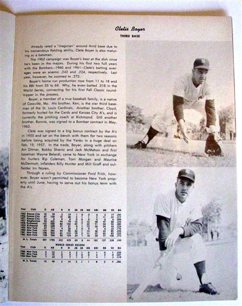 1963 NEW YORK YANKEES YEARBOOK - JAY ISSUE