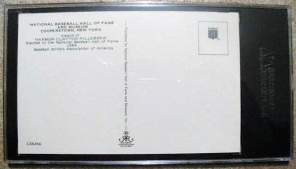HARMON KILLEBREW SIGNED HOF POST CARD - SGC SLABBED & AUTHENTICATED