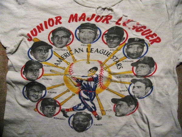 60's AMERICAN LEAGUE STARS SHIRT w/ YASTRZEMSKI - BERRA - KILLEBREW - KALINE