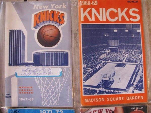 1965-76 NY KNICKS YEARBOOK RUN OF 12 w/ WILLIS REED AUTOGRAPH