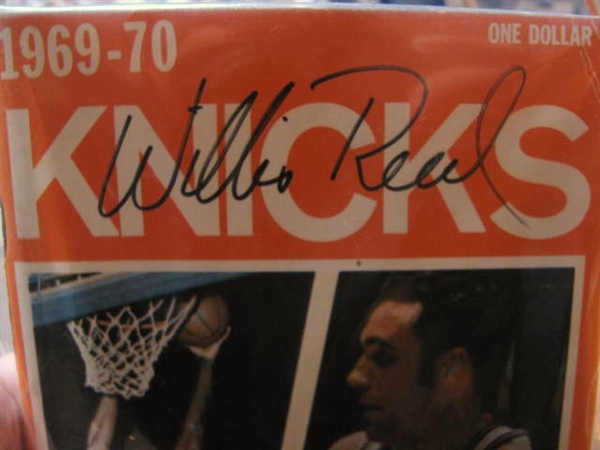 1965-76 NY KNICKS YEARBOOK RUN OF 12 w/ WILLIS REED AUTOGRAPH