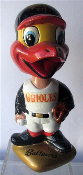 60's BALTIMORE ORIOLES GOLD BASE BOBBING HEAD