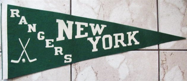 1960's NEW YORK RANGERS HOCKEY PENNANT