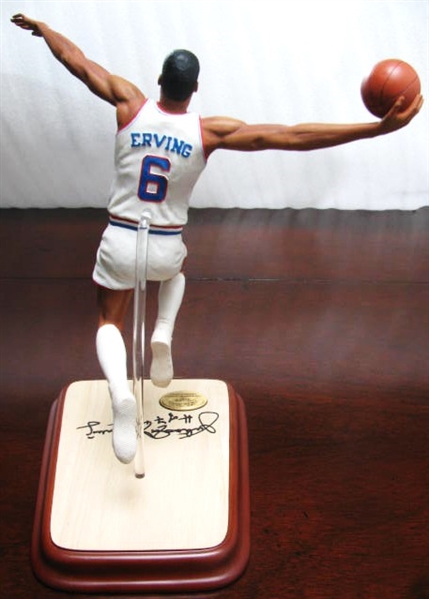 DR. J JULIUS ERVING HOF 93 SIGNED DANBURY MINT BASKETBALL STATUE w/SGC COA