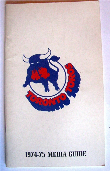 1974/75 WHA TORONTO TOROS MEDIA GUIDE