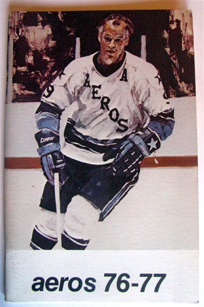 1976/77 WHA HOUSTON AEROS MEDIA GUIDE w/GORDIE HOWE COVER