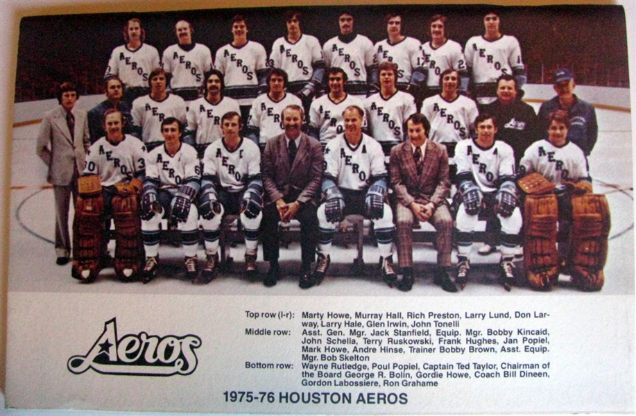 1976/77 WHA HOUSTON AEROS MEDIA GUIDE w/GORDIE HOWE COVER