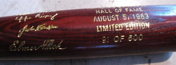 1963 BASEBALL HOF BAT w/ CLARKSON - FLICK - RICE & RIXEY