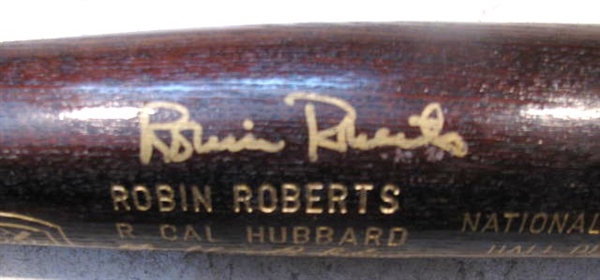 1976 BASEBALL HOF BAT SIGNED BY ROBIN ROBERTS w/ SGC COA