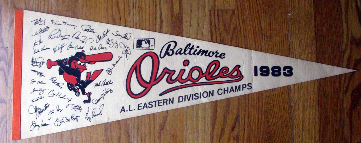 1983 BALTIMORE ORIOLES A.L. EAST CHAMPIONS PENNANT w/PLAYER NAMES