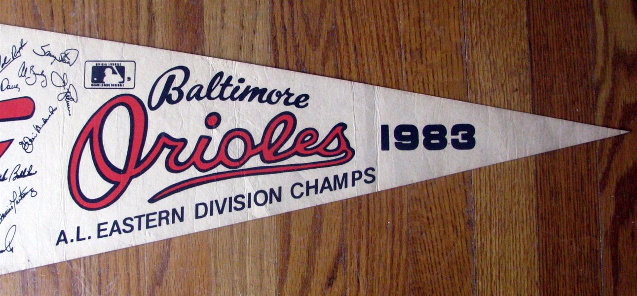 1983 BALTIMORE ORIOLES A.L. EAST CHAMPIONS PENNANT w/PLAYER NAMES