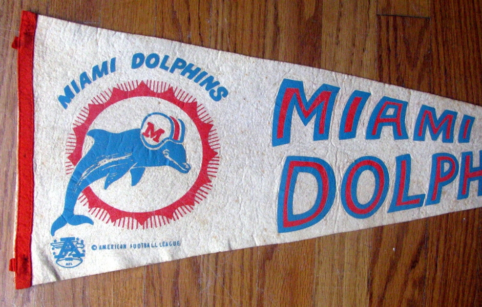 VINTAGE 60's AFL MIAMI DOLPHINS PENNANT