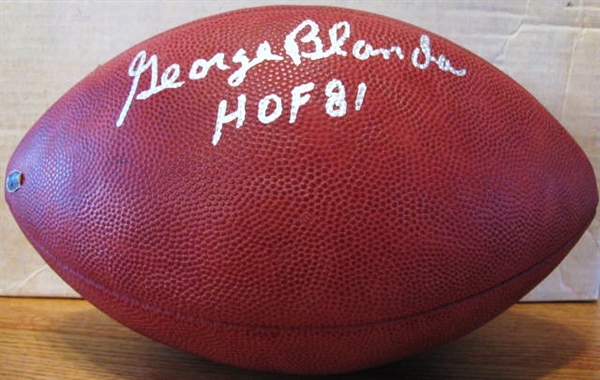 GEORGE BLANDER HOF 81 SIGNED FOOTBALL w/ TRISTAR AUTHENTICATION
