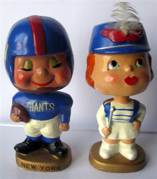 60's NEW YORK GIANTS KISSING PAIR BOBBING HEADS