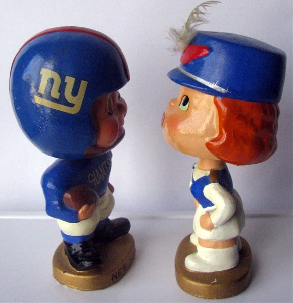 60's NEW YORK GIANTS KISSING PAIR BOBBING HEADS