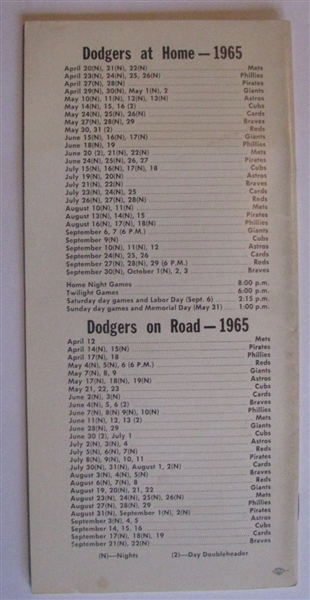 1965 LOS ANGELES DODGERS MEDIA GUIDE