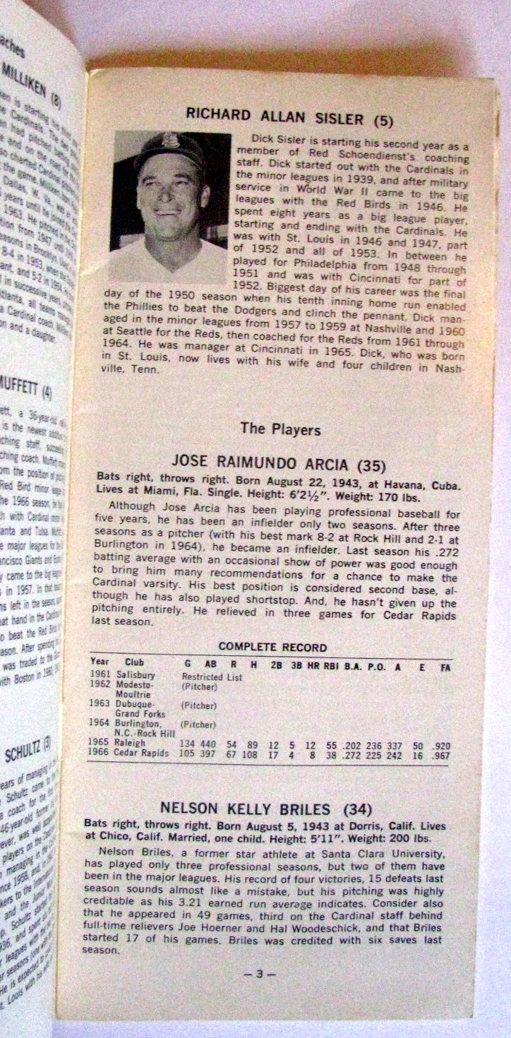 1962 St. Louis Cardinals Media Guide Fact Book