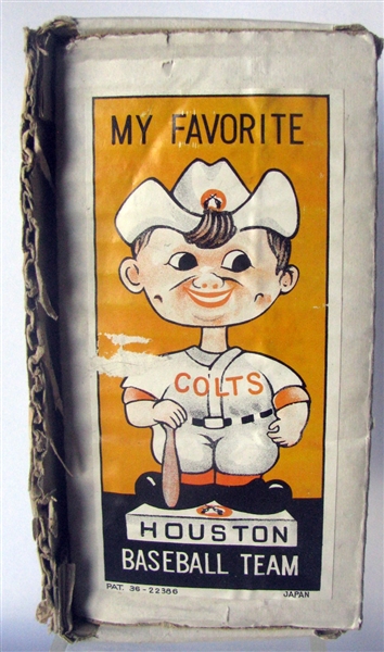 60's HOUSTON COLT 45's WHITE BASE BOBBING HEAD w/PICTURE BOX