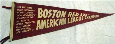 40s BOSTON RED SOX "AMERICAN LEAGUE CHAMPIONS" FULL SIZE PENNANT