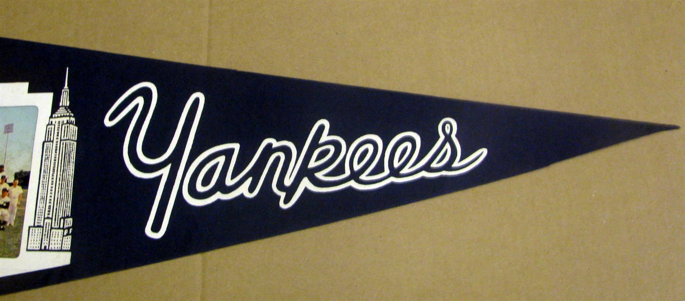 1966 NEW YORK YANKEES FULL SIZED PHOTO PENNANT