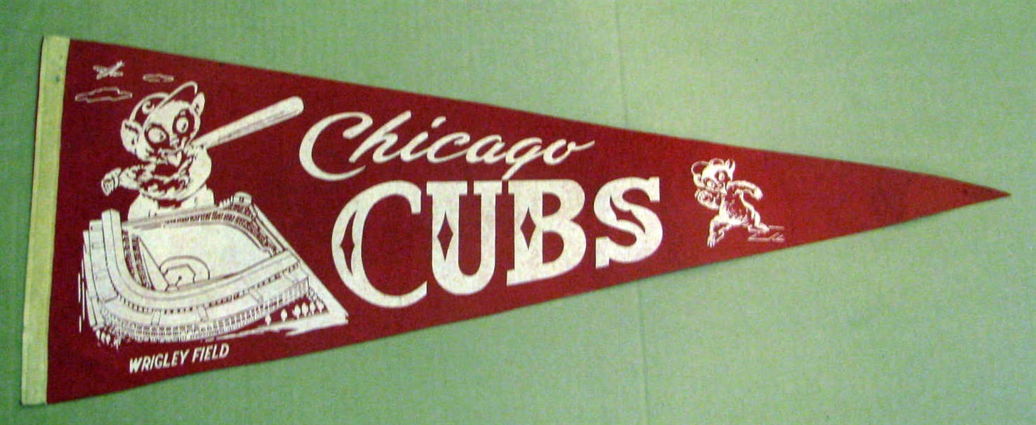 50's CHICAGO CUBS WRIGLEY FIELD PENNANT