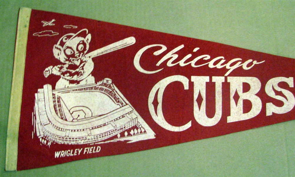 50's CHICAGO CUBS WRIGLEY FIELD PENNANT