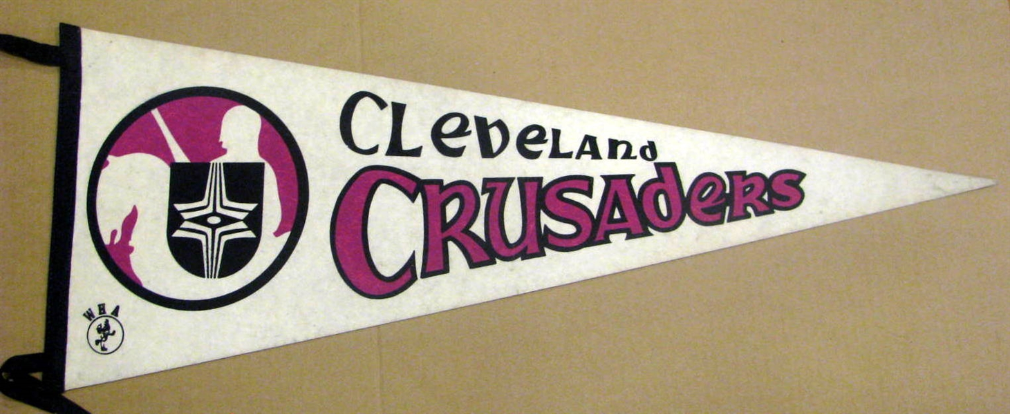 VINTAGE WHA CLEVELAND CRUSADERS PENNANT