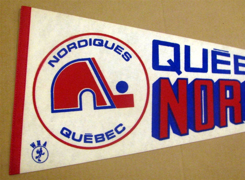 VINTAGE WHA QUEBEC NORDIQUES PENNANT