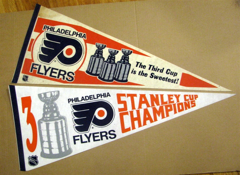 VINTAGE PHILADELPHIA FLYERS PENNANTS - 2 