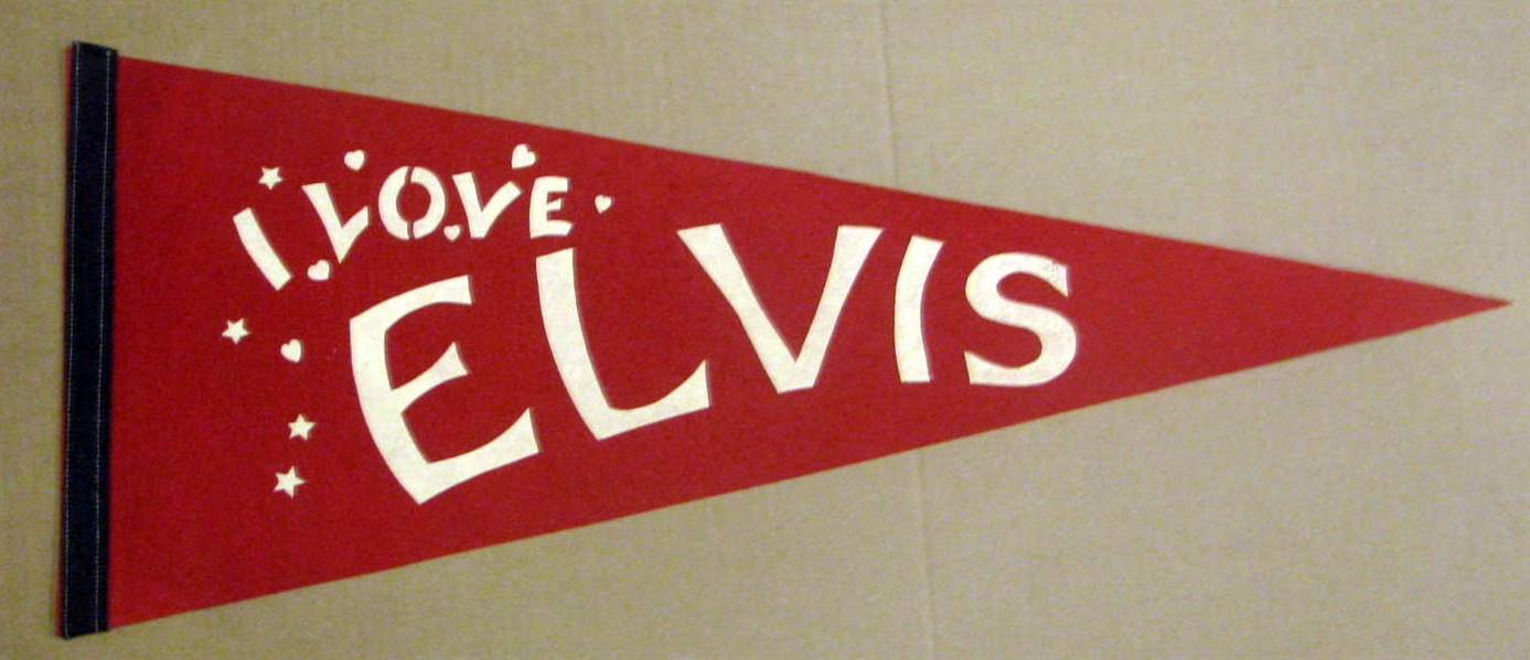 VINTAGE I LOVE ELVIS PENNANT