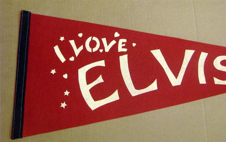 VINTAGE I LOVE ELVIS PENNANT