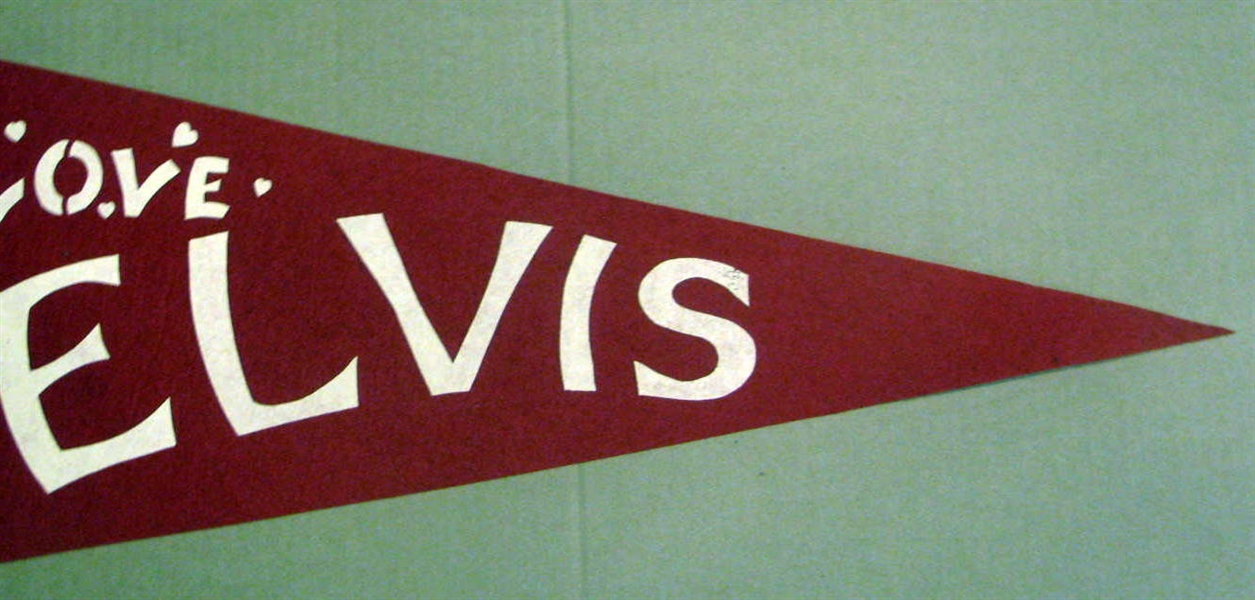 VINTAGE I LOVE ELVIS PENNANT