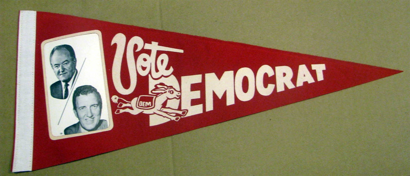 1968 PRESIDENTIAL RACE PENNANTS - REPUBLICAN & DEMOCRAT