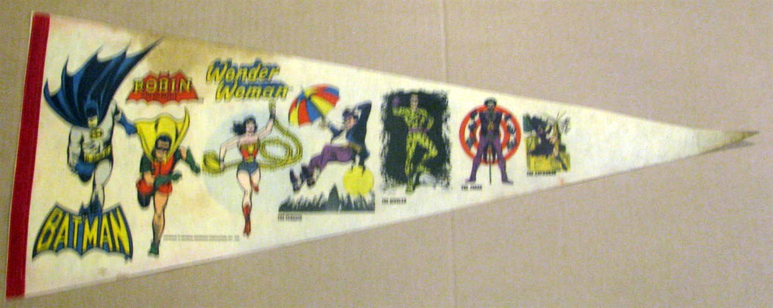 VINTAGE SUPER HEROES & VILLIANS PENNANT