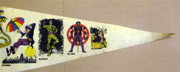 VINTAGE SUPER HEROES & VILLIANS PENNANT