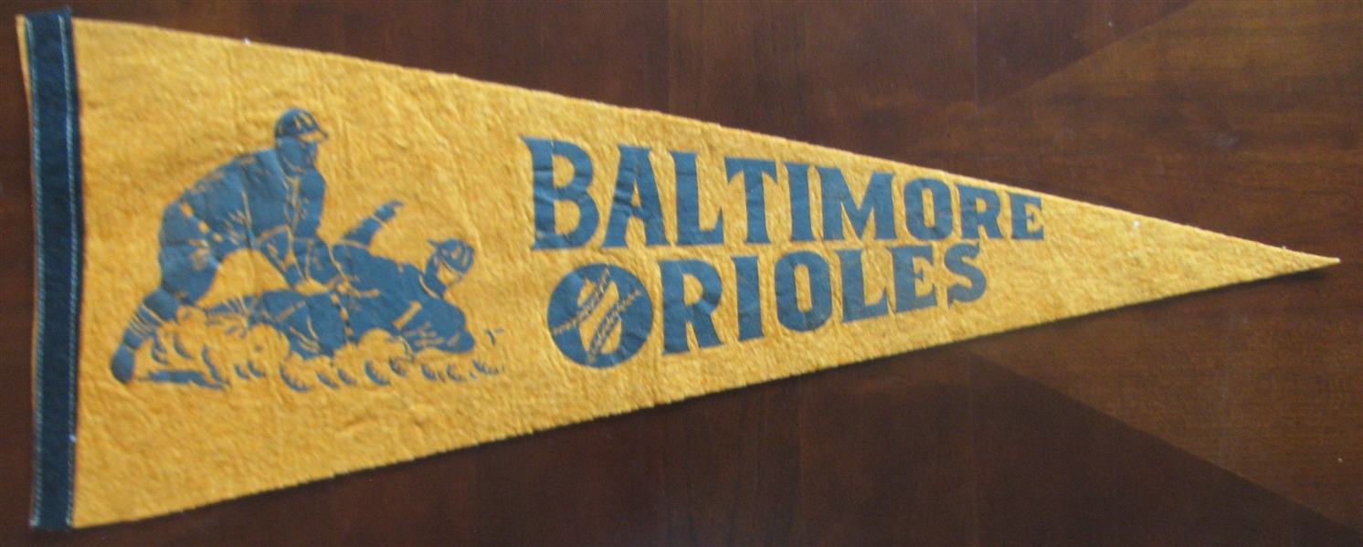 50's BALTIMORE ORIOLES BASEBALL PENNANT