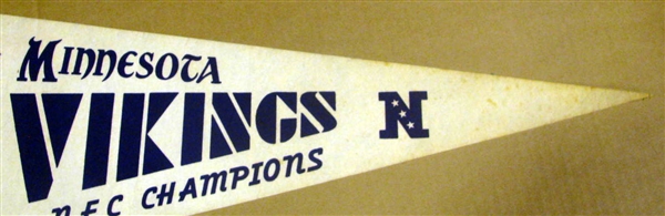 1977 MINNESOTA VIKINGS SUPER BOWL XI PENNANT