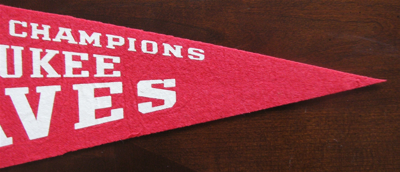 50's MILWAUKEE BRAVES NATIONAL LEAGUE CHAMPIONS BASEBALL PENNANT