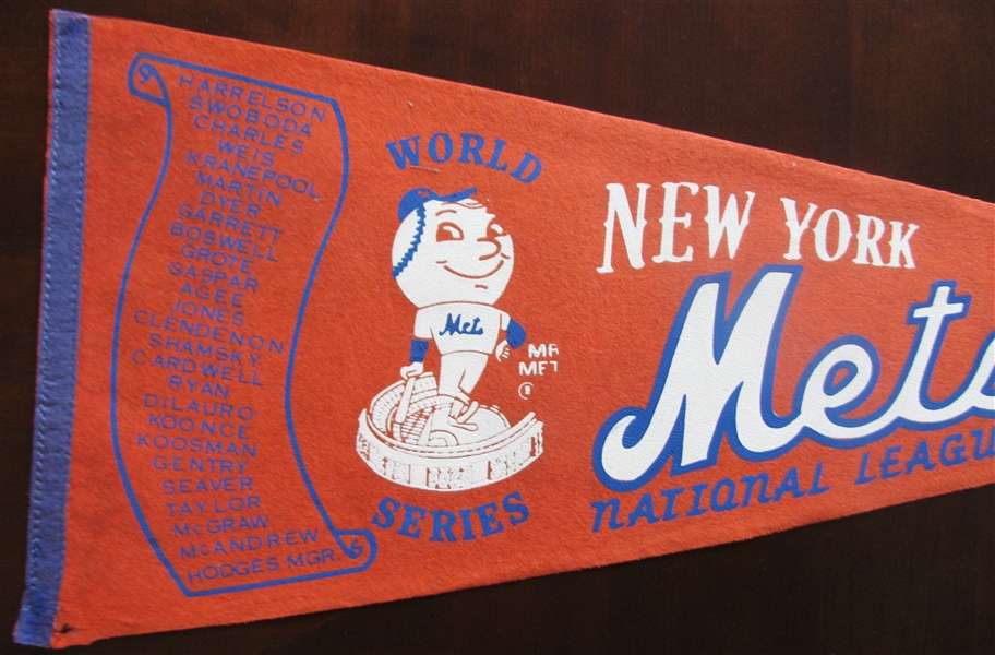 1969 NY METS WORLD SERIES BASEBALL PENNANT