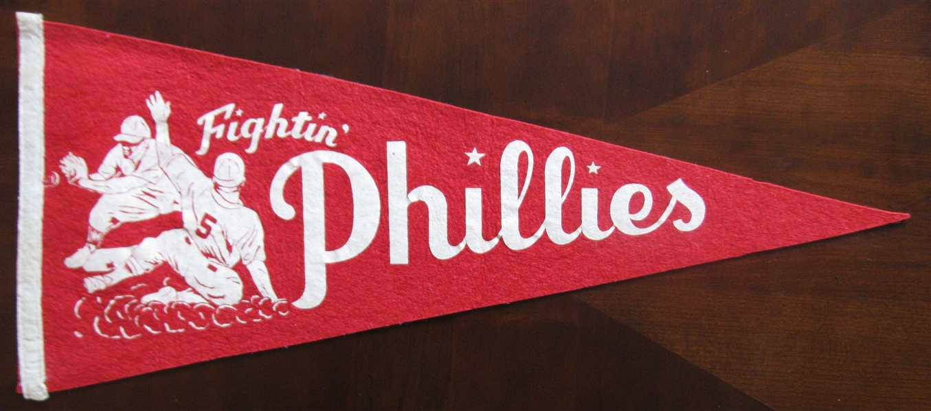 50's PHILADELPHIA FIGHTIN PHILLIES  BASEBALL PENNANT