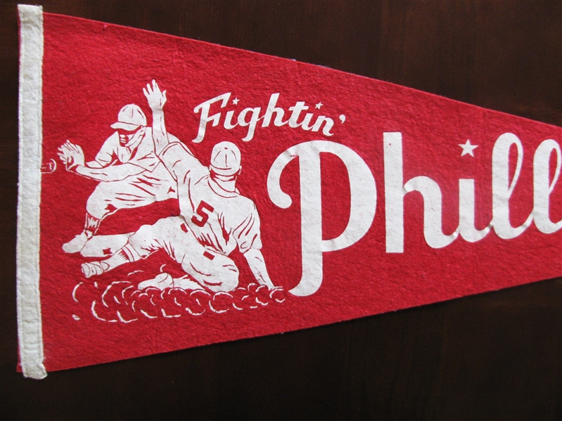 50's PHILADELPHIA FIGHTIN PHILLIES  BASEBALL PENNANT