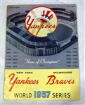 1957 WORLD SERIES PROGRAM - YANKEES VS BRAVES