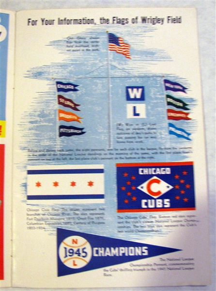 1946 CHICAGO CUBS VS ST. LOUIS CARDINALS PROGRAM