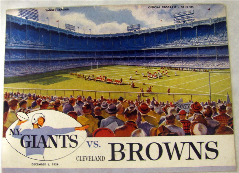 1959 NEW YORK GIANTS VS CLEVELAND BROWNS PROGRAM