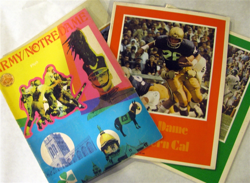 60's/70's LOT OF 4 NOTRE DAME FOOTBALL PROGRAMS