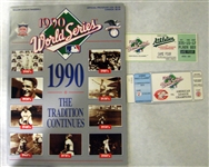 1990 WORLD SERIES PROGRAM w/2 TICKET STUBS